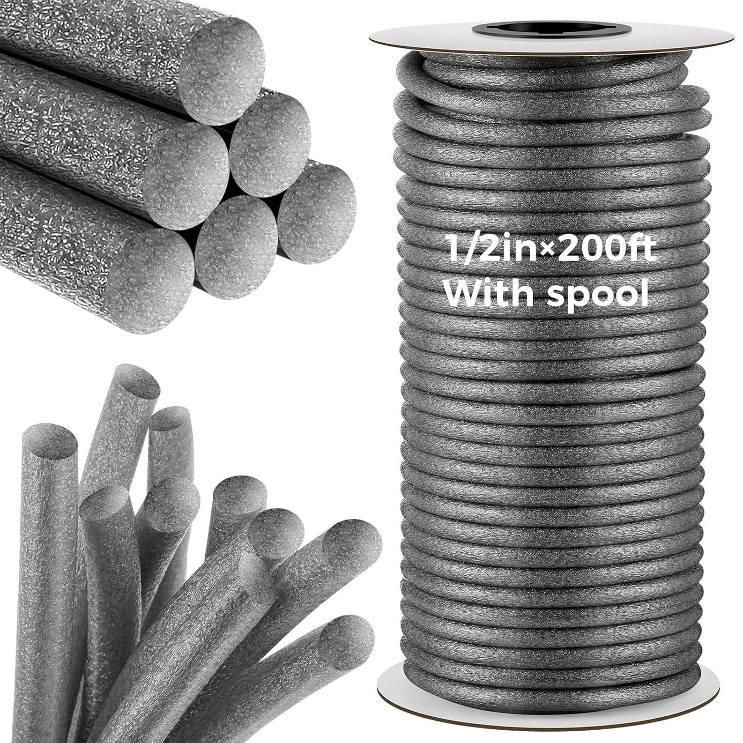 1/2 Inch x 200 ft Foam Backer Rod for Concrete Crack Filler