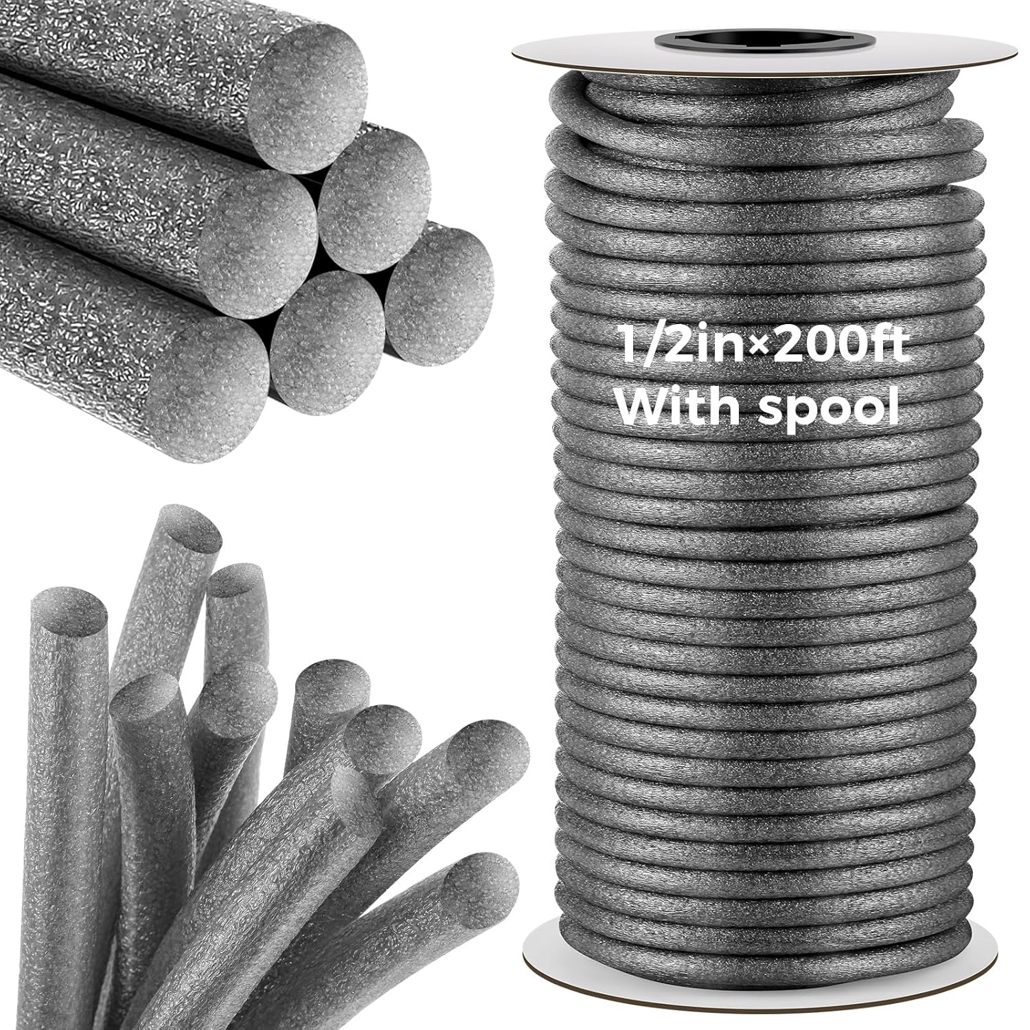 1/2 Inch x 200 ft Foam Backer Rod for Concrete Crack Filler