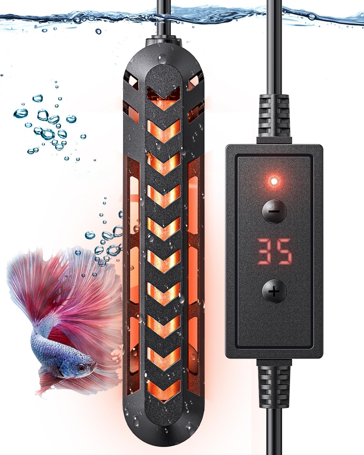 Pawfly 25W Submersible Aquarium Heater for 10 Gallon Tanks: Thermostat Controlled!