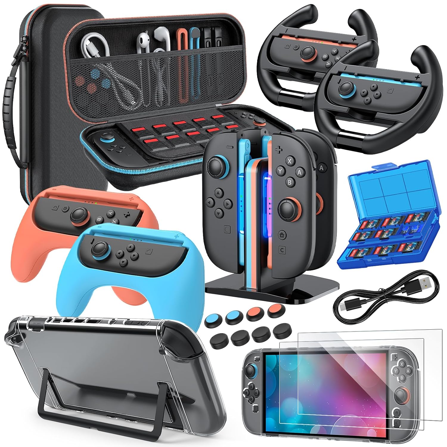 Switch 2 Accessories Bundle Case for Nintendo Switch 2 by MENEEA