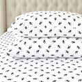 Full Flannel Sheet Set - 100% Turkish Cotton Holiday Black Elk