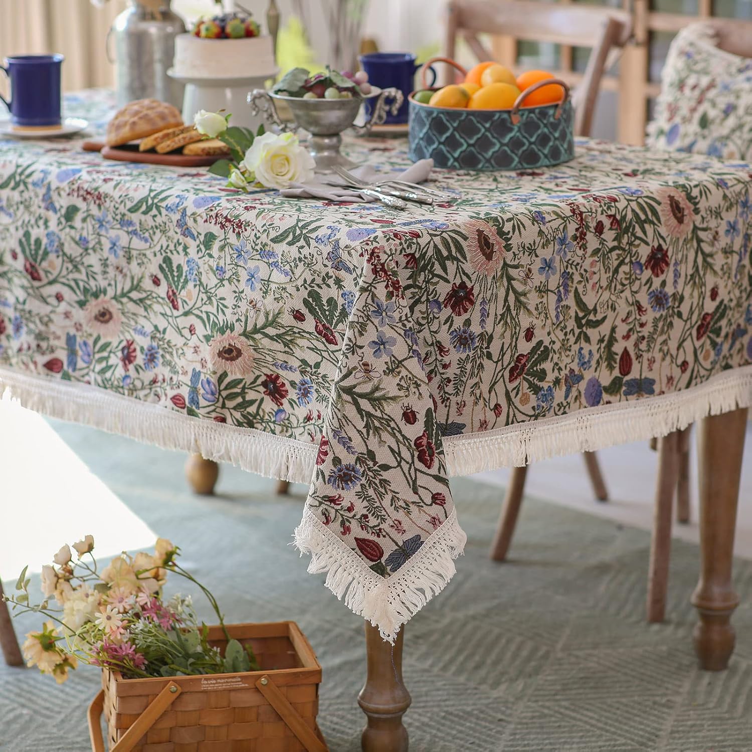 SUTAVIA French Floral Tablecloth for Home Decor and Parties