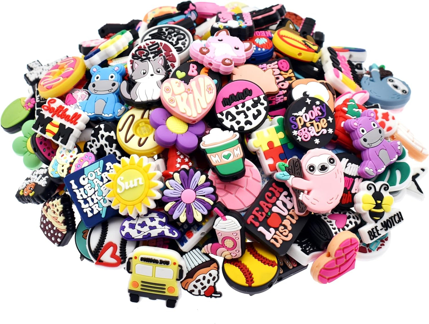 200Pcs Silicone Focal Beads for DIY Jewelry and Craft Projects