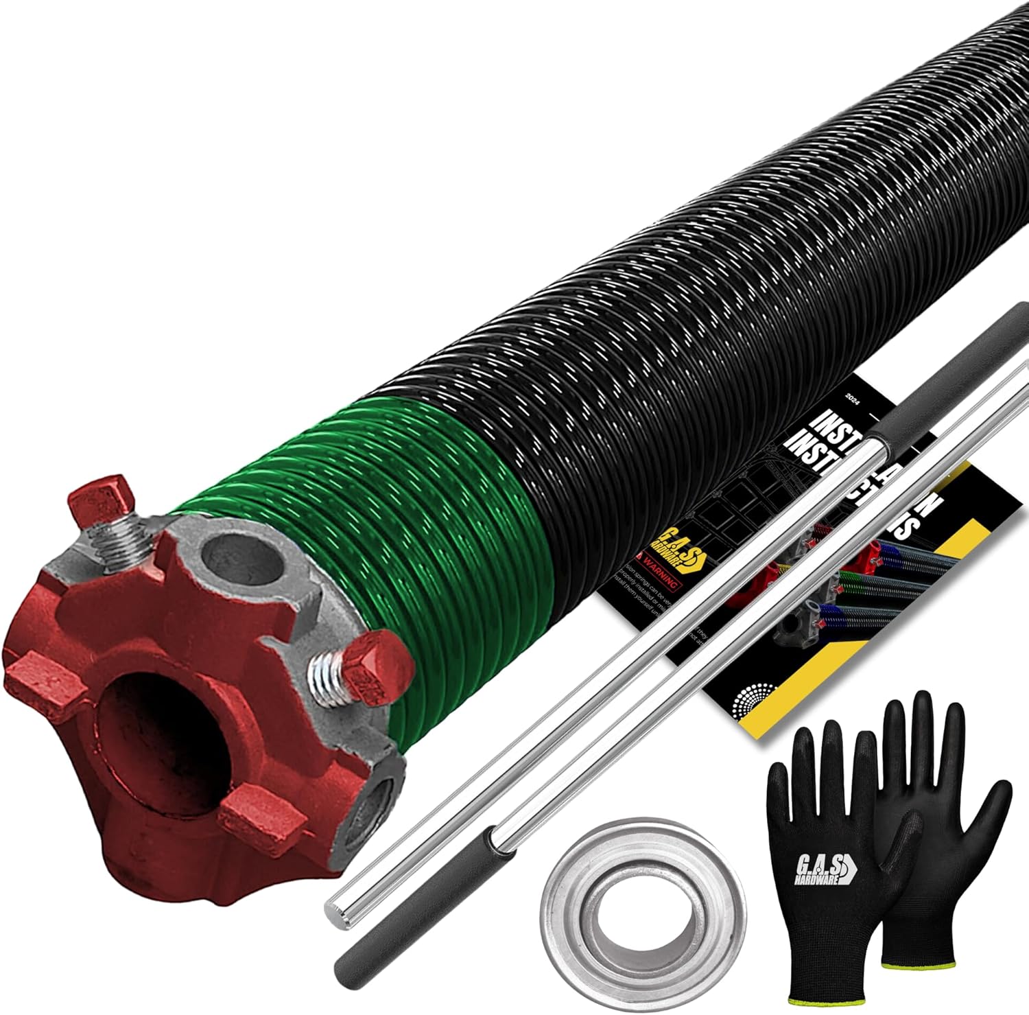 Garage Door Torsion Spring 243x2x28 with Steel Bearing and Tools