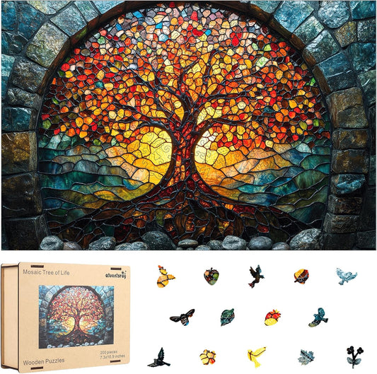 Wooden Puzzles for Adults 500 Pieces - Mosaic Tree of Life