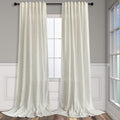 Natural Linen Curtains 108 in Long 2 Panels Set - Soft Semi Sheer