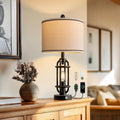 24 in Table Lamp for Living Room Bedroom - Touch Dimmer with USB Ports