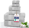 TEXTILOM 100% Turkish Cotton 6 Pc Luxury Bath Towels Set - Soft