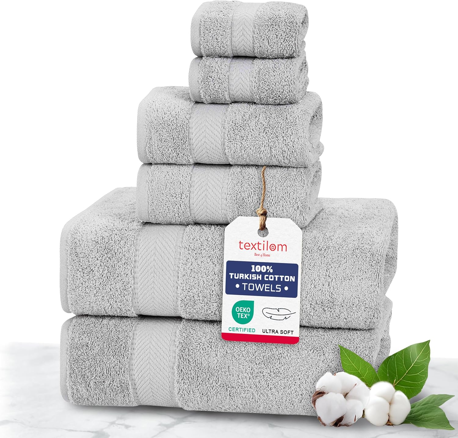 Luxury Bath Towels Set - 100% Turkish Cotton Soft & Absorbent
