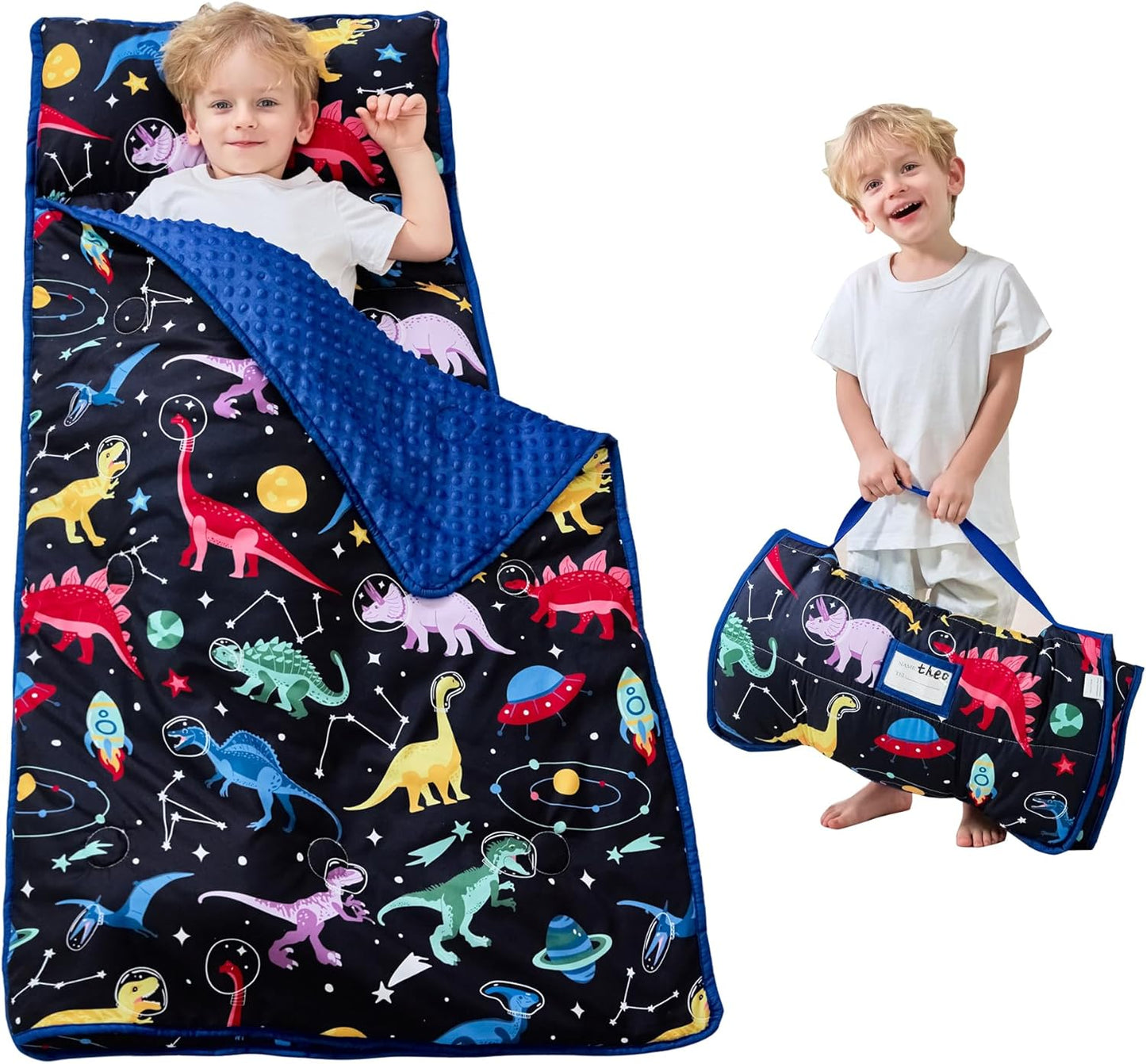 Toddler Nap Mat with Pillow and Blanket for Comfort and Fun