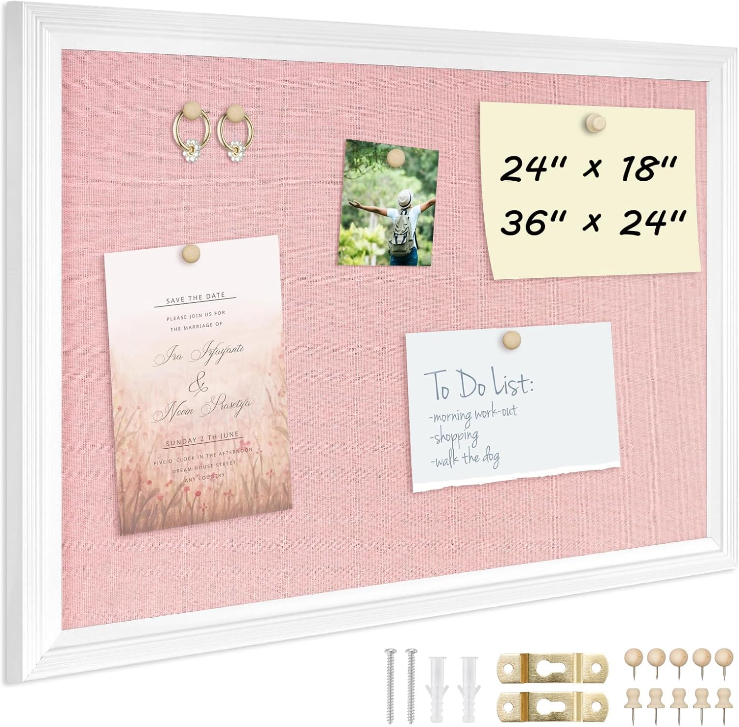 Durable Linen Bulletin Board for Home Office Decor with Pushpins