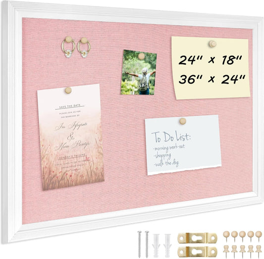 Durable Linen Bulletin Board for Home Office Decor with Pushpins
