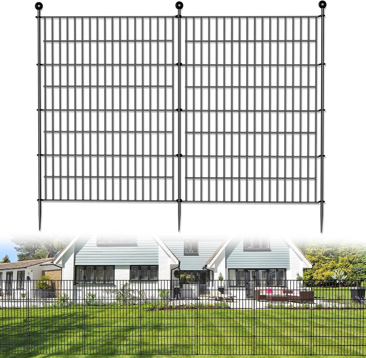 5 Panels No Dig Decorative Outdoor Garden Fence for Your Yard