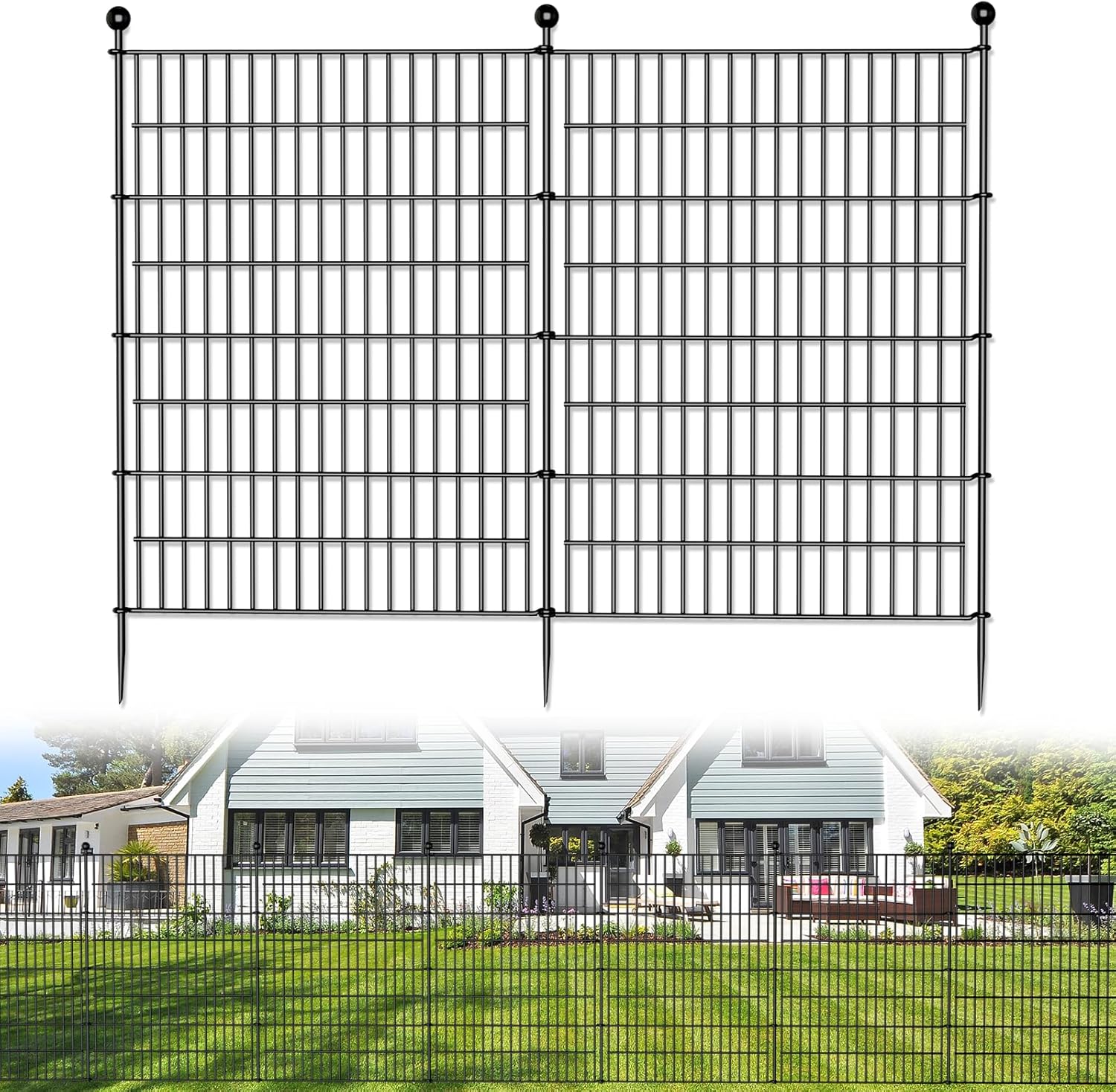 5 Panels No Dig Decorative Outdoor Garden Fence for Your Yard