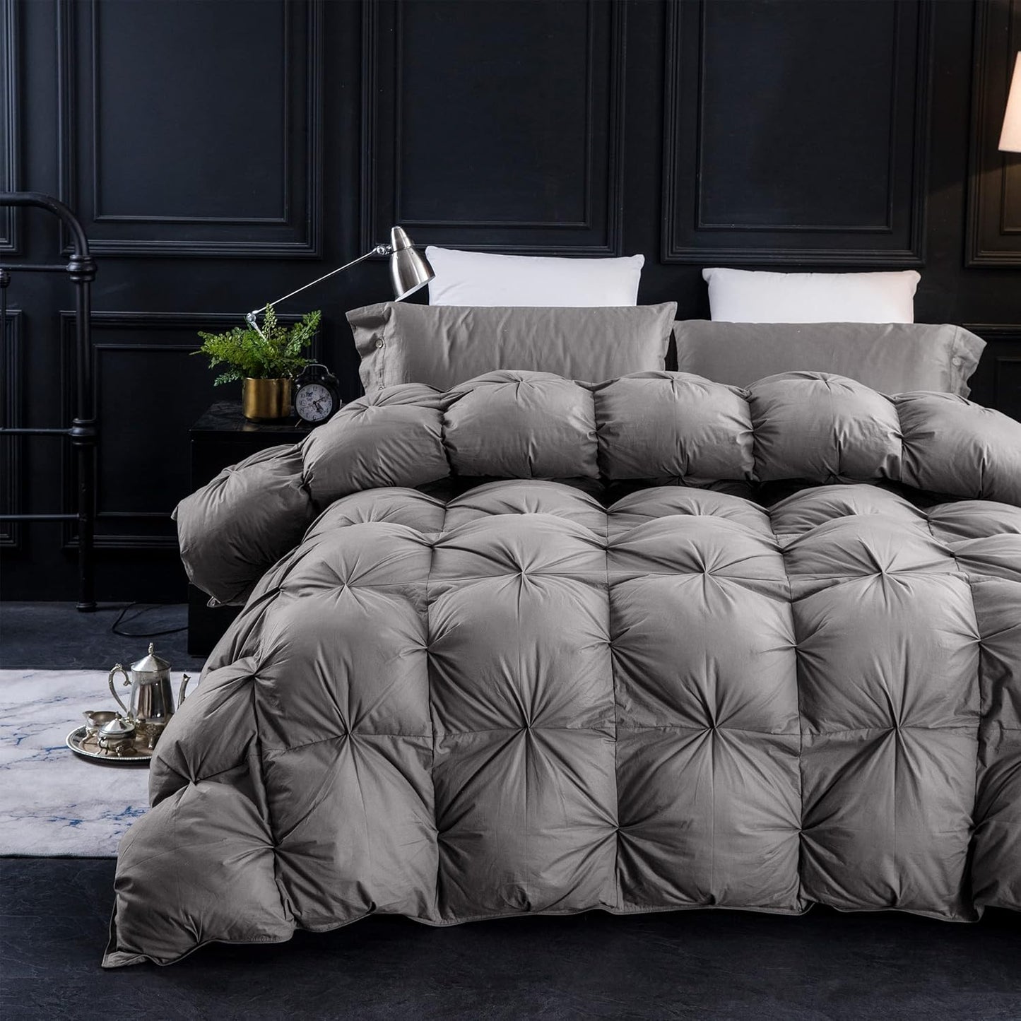 Three Geese Pinch Pleat Waterfowl Feathers Comforter for King