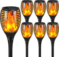 Upgraded Solar Lights Outdoor 7 Pack - Large Flickering Flame Garden