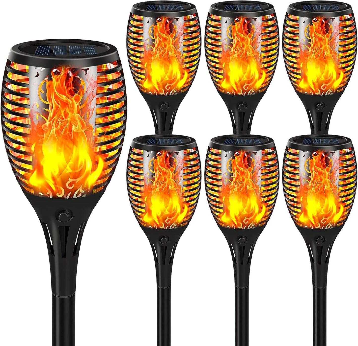 Upgraded Solar Torch Lights 7 Pack for Outdoor Garden Decor