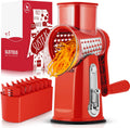 Rotary Cheese Grater with Handle - 5-Blade Vegetable Shredder