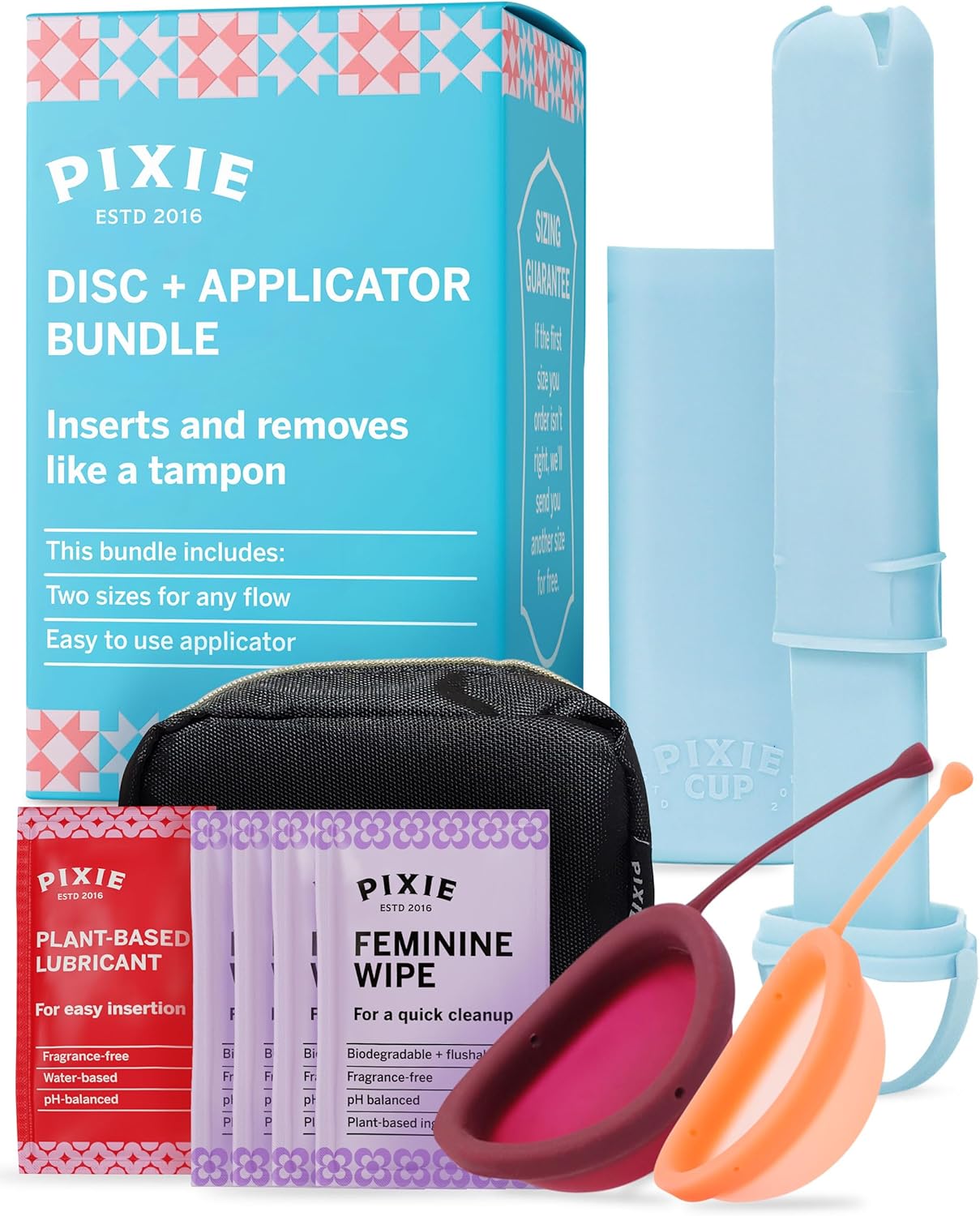 2 Menstrual Discs and Applicator Bundle - Soft Reusable Period Disc