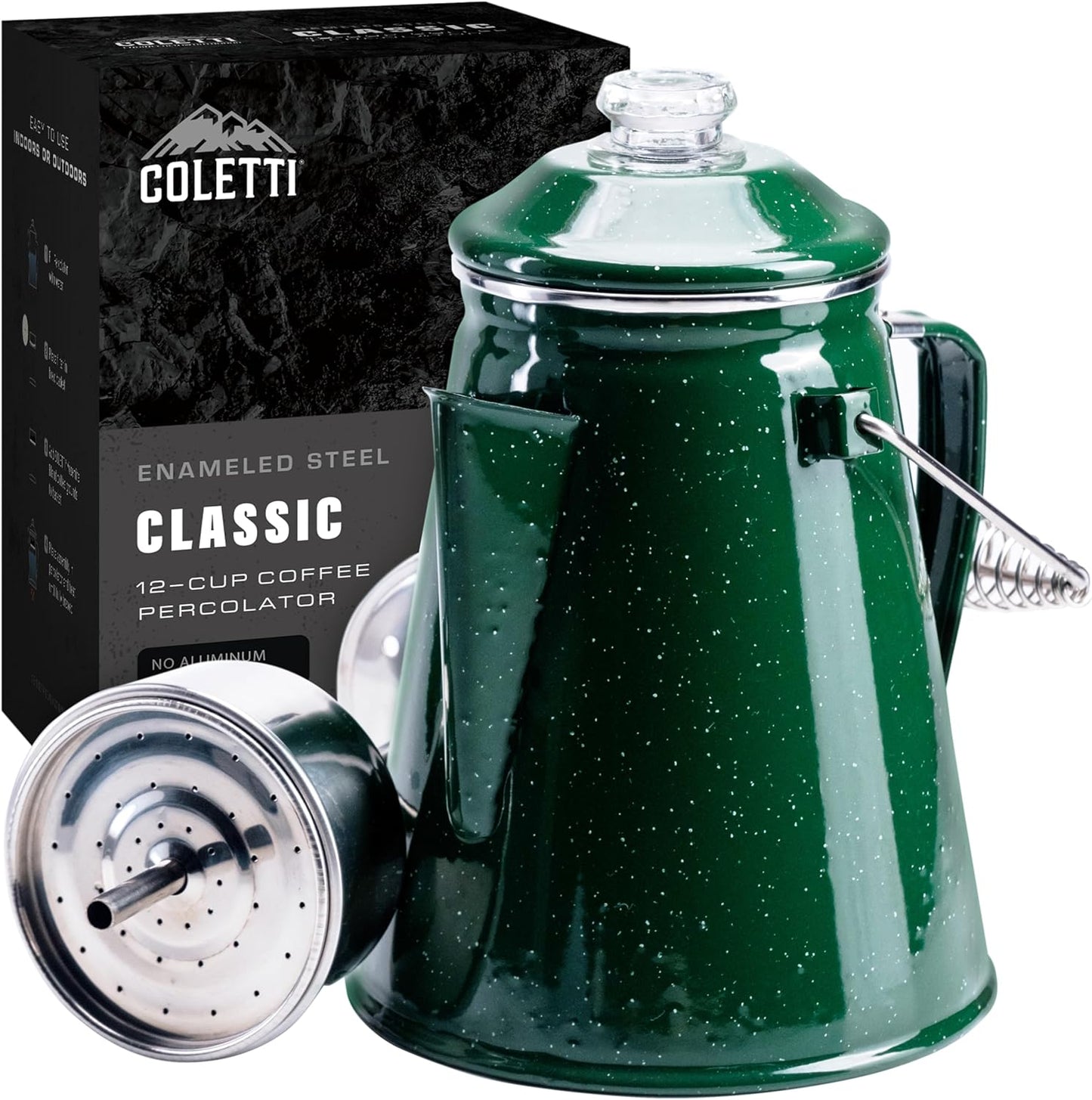 COLETTI Classic Percolator Coffee Pot for Camping Adventures