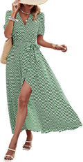 Casual Floral Wrap Maxi Dress for Women - Perfect for Beach Days