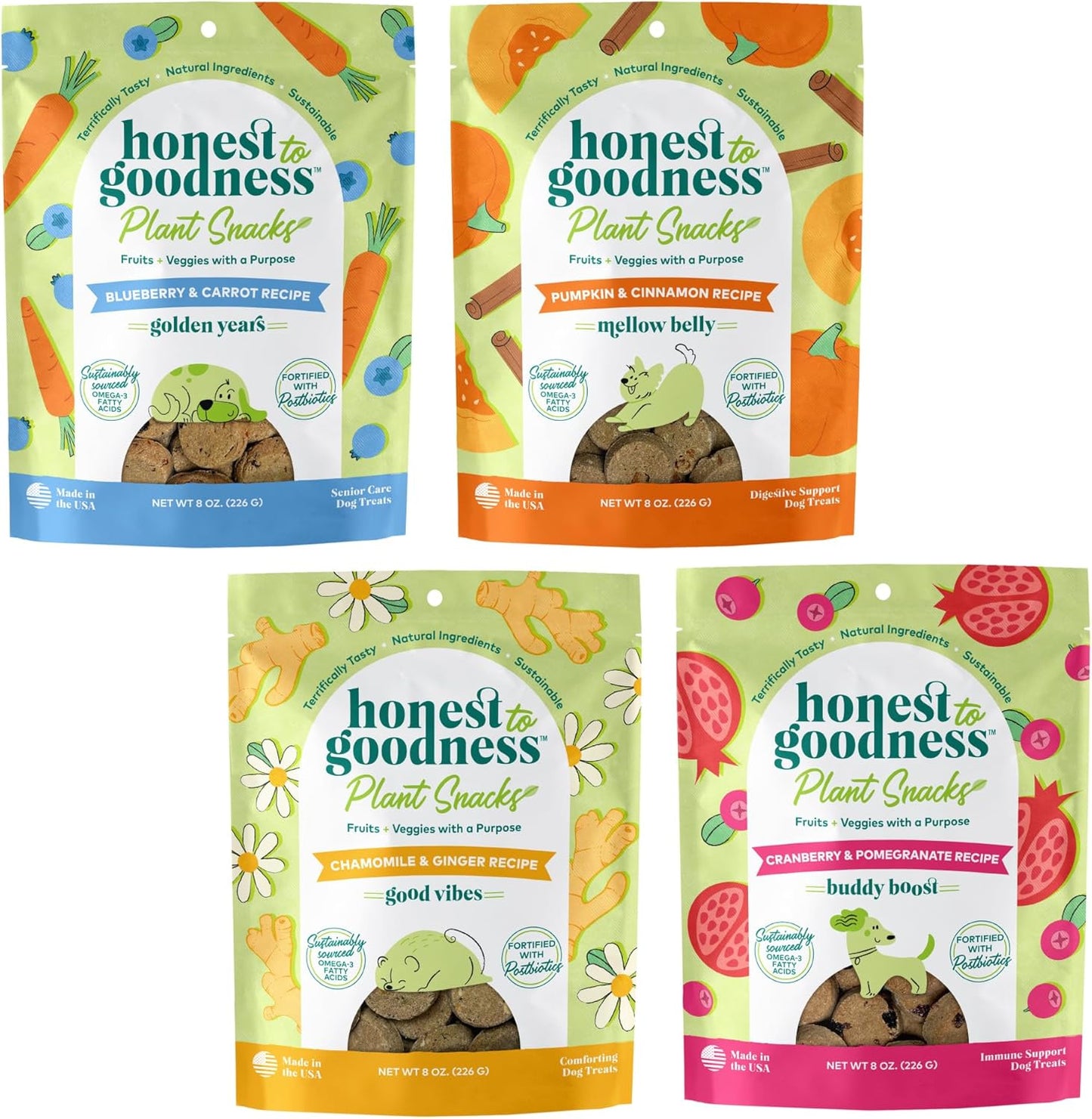Plant Snacks Dog Treats for Sensitive Pets - 4 Flavor Pack