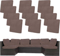 12Pcs Stretch Patio Cushion Covers Slipcovers - Washable Camel Set