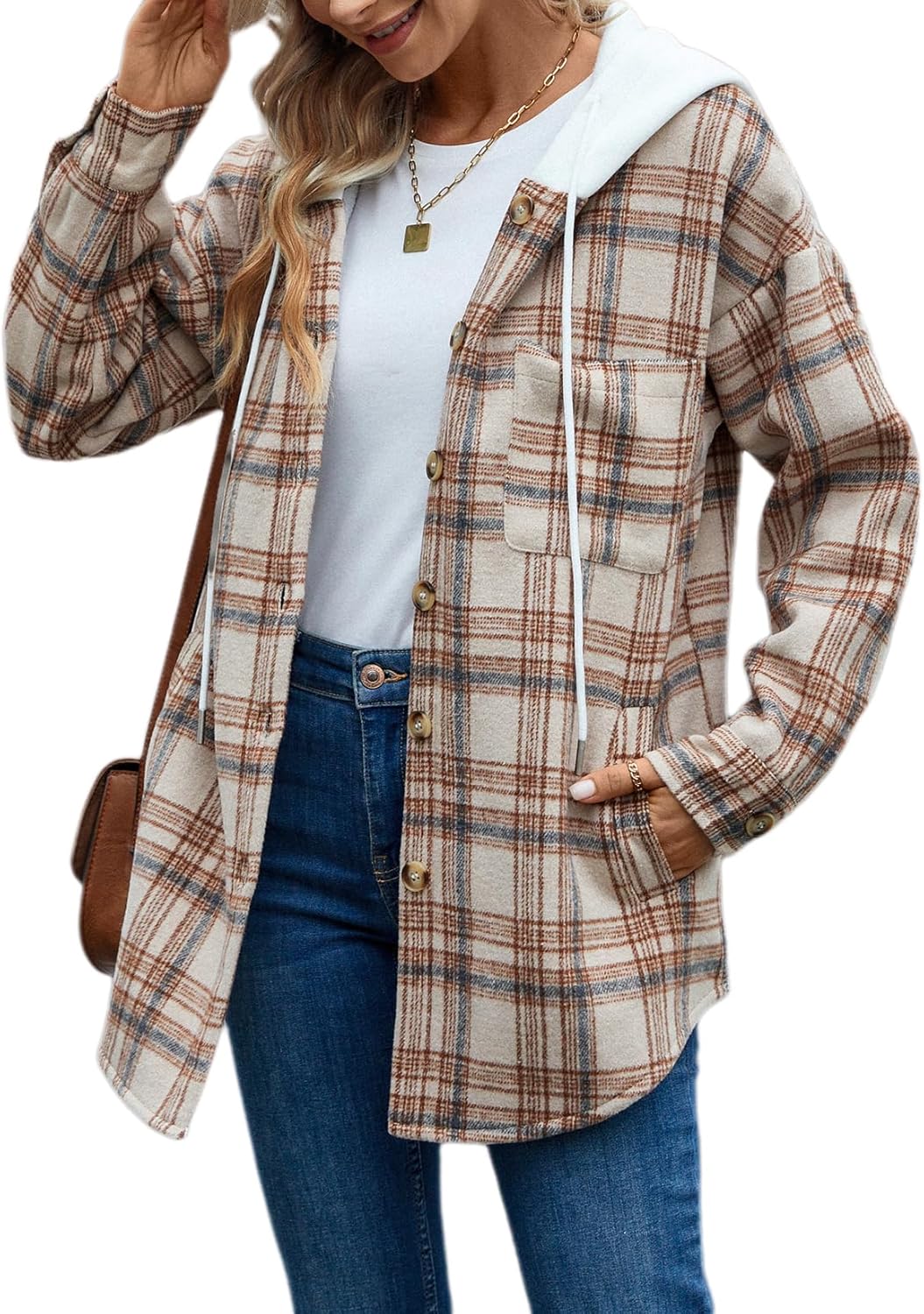 Merryfun Womens Plaid Shacket Jacket for Cozy Winter Style