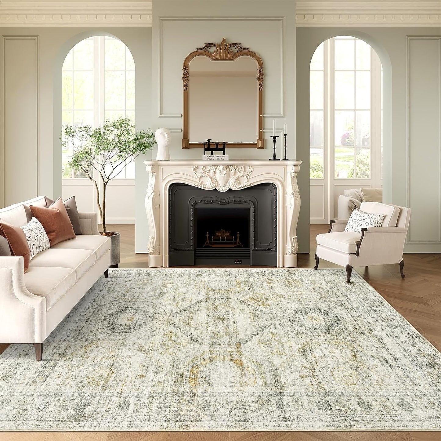 Soalmost Washable Area Rug 8x10 for Living Room & Bedroom