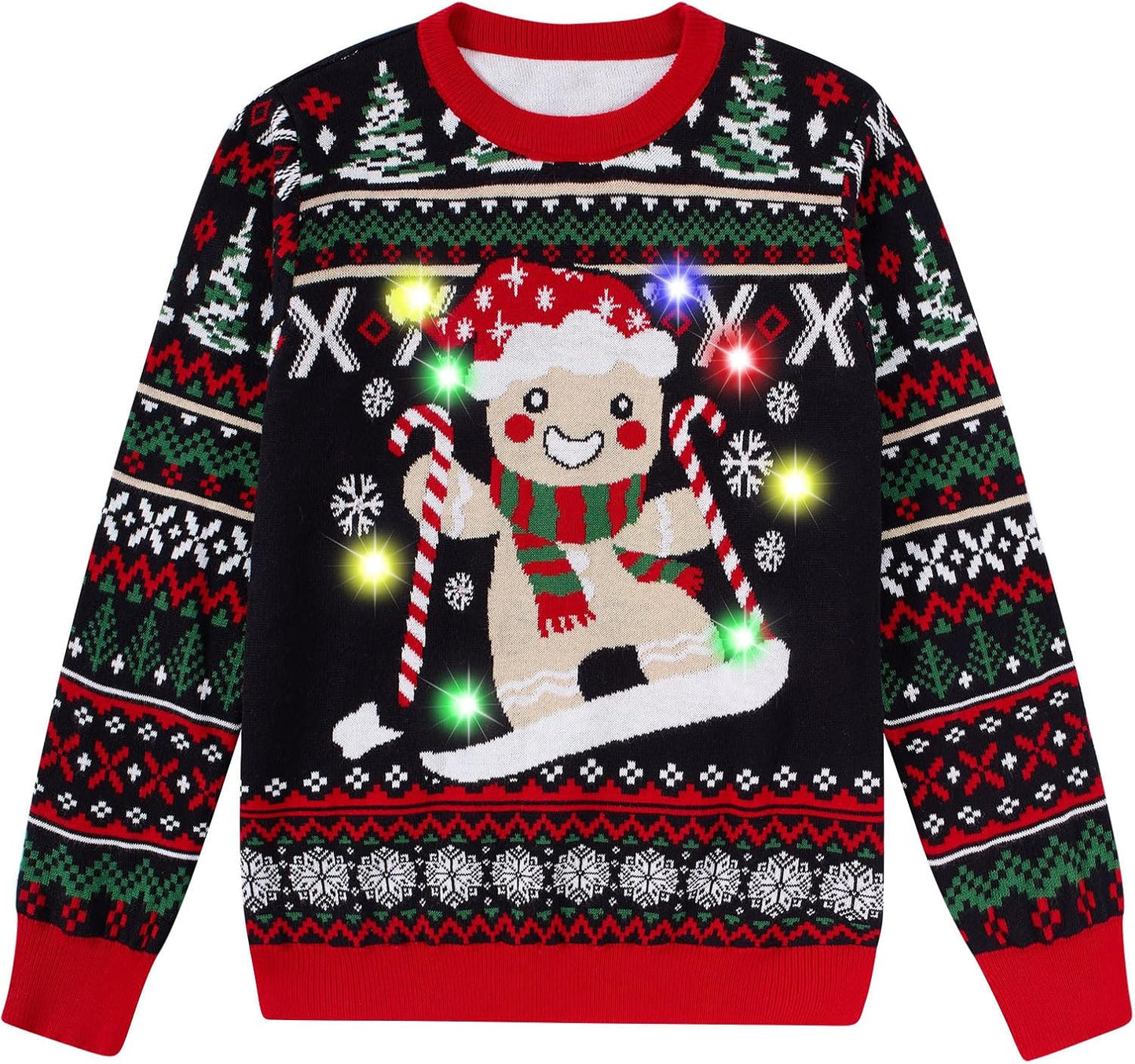 Funnycokid Kids Ugly Christmas Sweater Light Up for Boys Girls