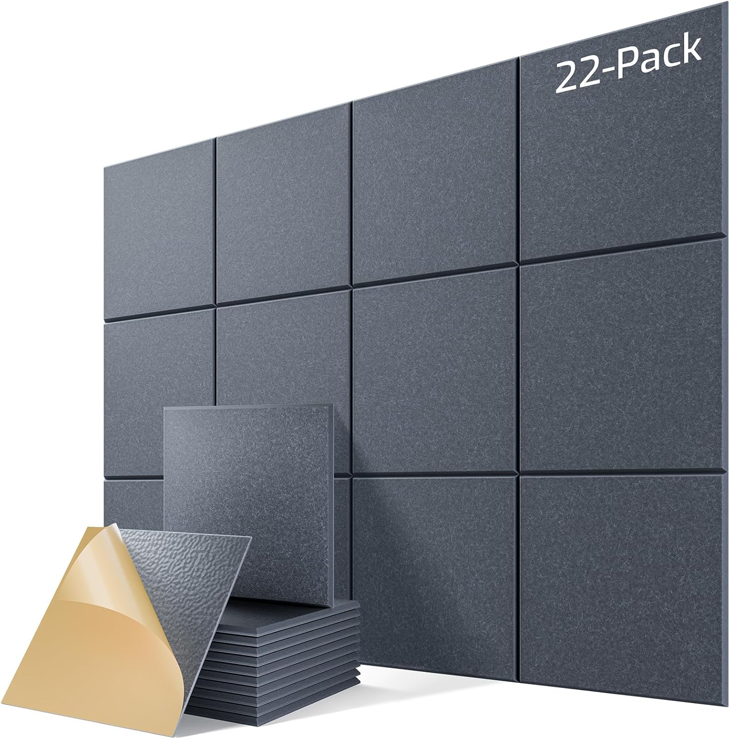 22 Pack Self-Adhesive Acoustic Panels for Soundproofing Walls