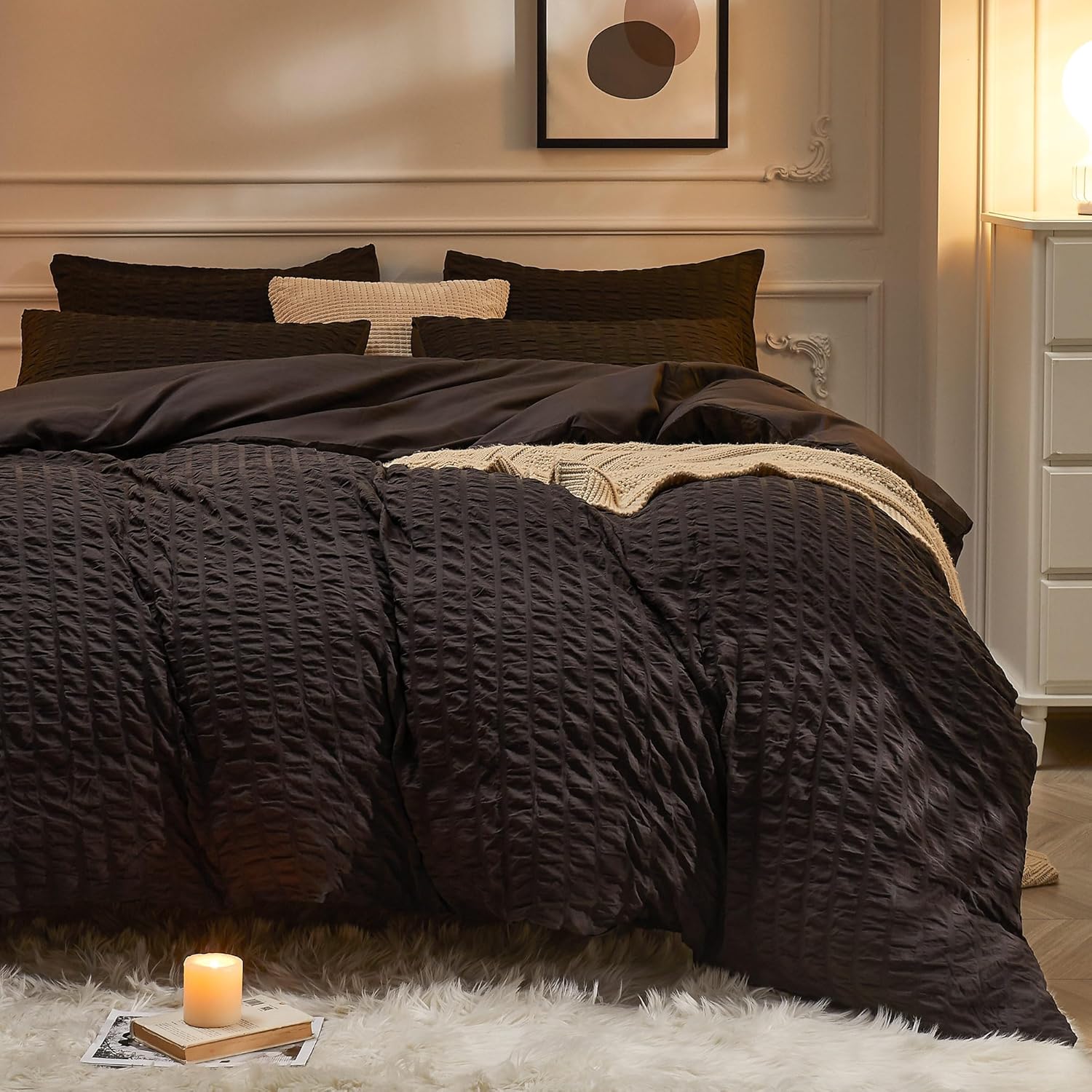 JELLYMONI Black Duvet Cover King Size Set for All Seasons