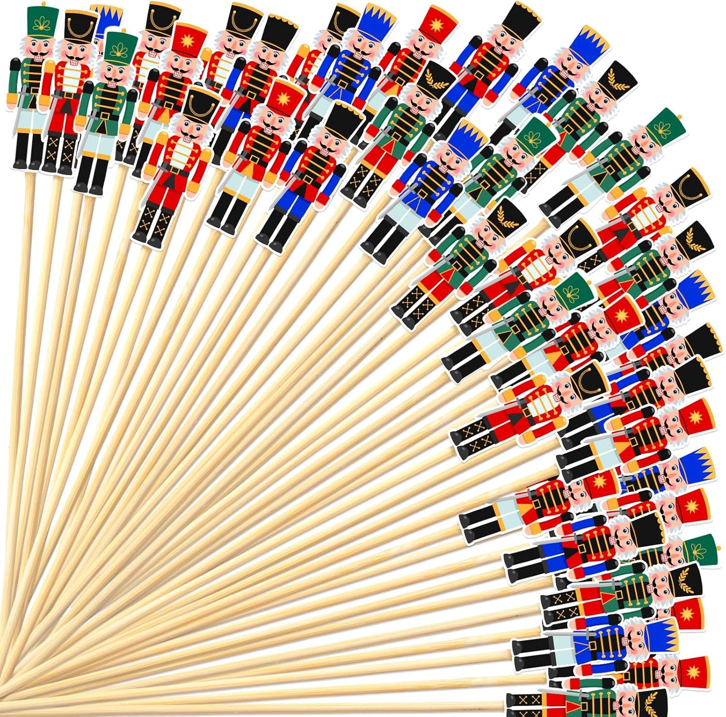 Karenhi Nutcracker Cocktail Picks - Festive Xmas Decor (100 Pcs)