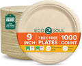 ECO SOUL 9 in Compostable Paper Plates 1000 Pack - Heavy Duty Eco