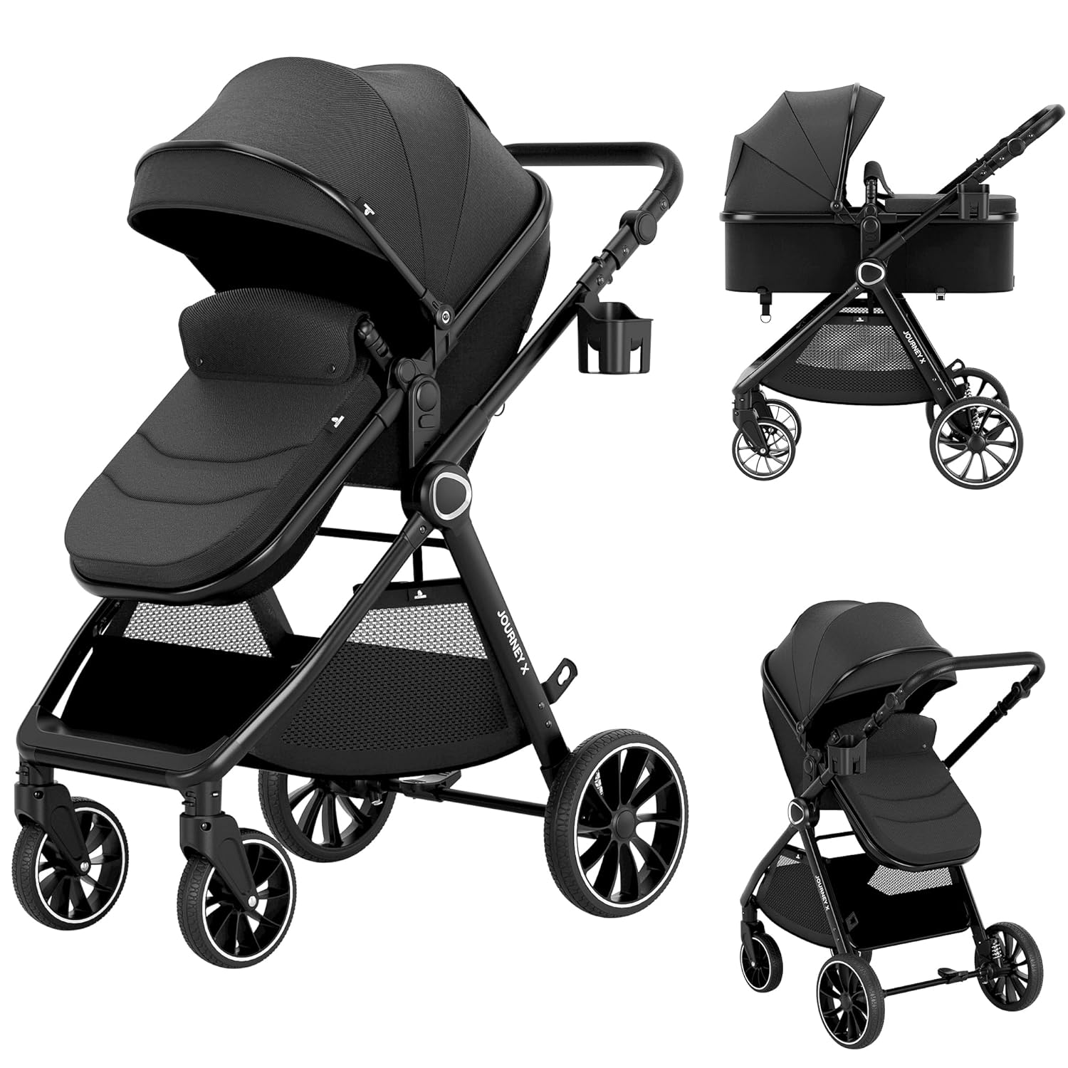 2 in 1 Convertible Baby Stroller with Bassinet and Footmuff