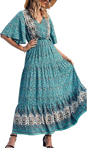 PRETTYGARDEN Women's Casual Summer Boho Floral Maxi Dress