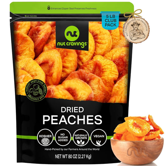 Sun Dried California Peaches - No Sugar Added Healthy Snack