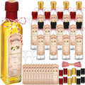 Vanilla Extract Bottles 12 Pack - 8.5 oz Square Glass for Homemade