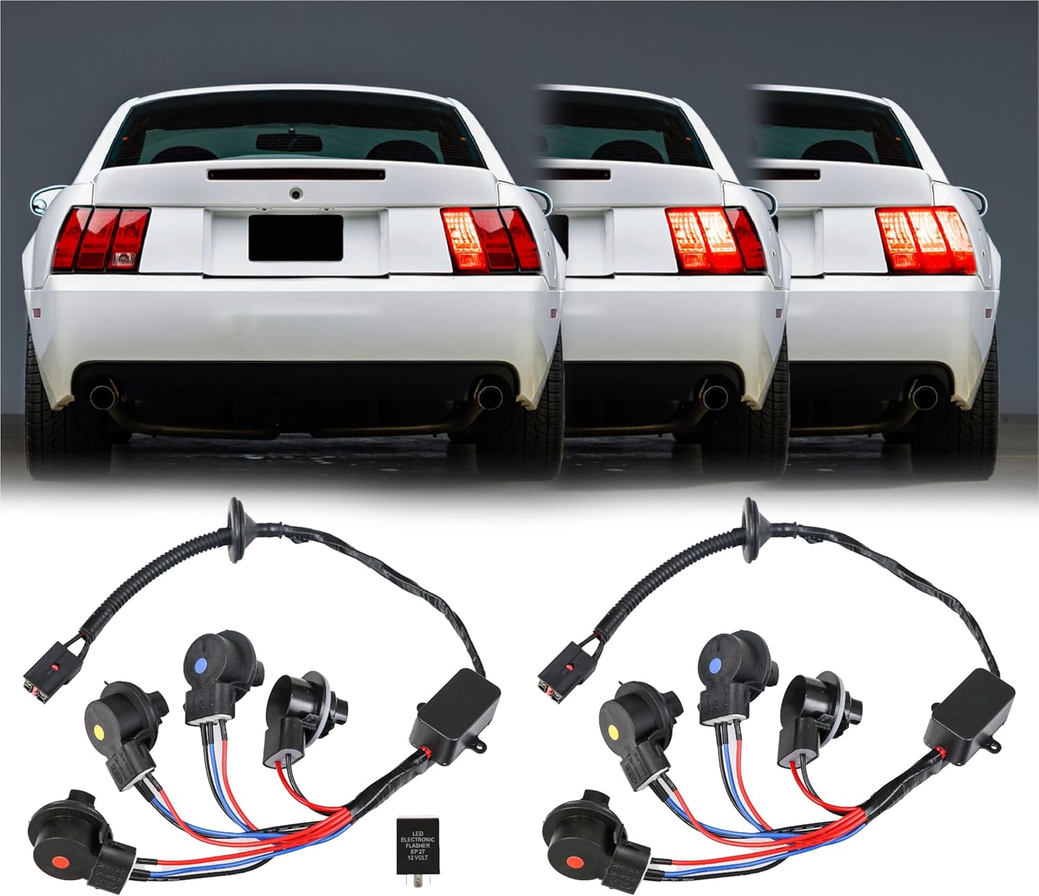 Plug and Play Tail Light Wire Harness Set for 96-04 Mustang