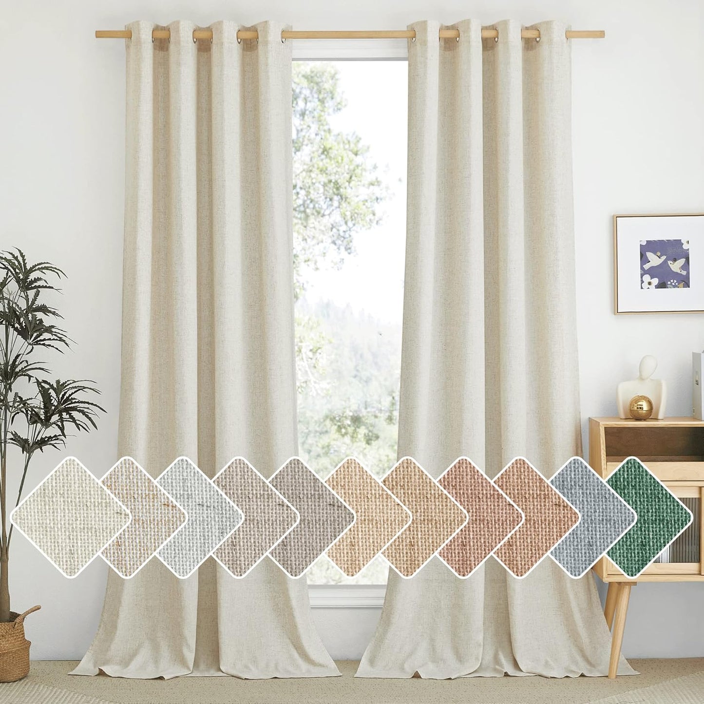 NICETOWN 84 Linen Curtains Set - Privacy Assured!