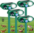 Solar Ultrasonic Animal Repeller 4-Pack - Motion Sensor Strobe