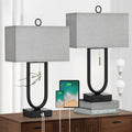 Luvkczc Nightstand Lamps Set of 2 - USB C+A Charging, 24in Tall