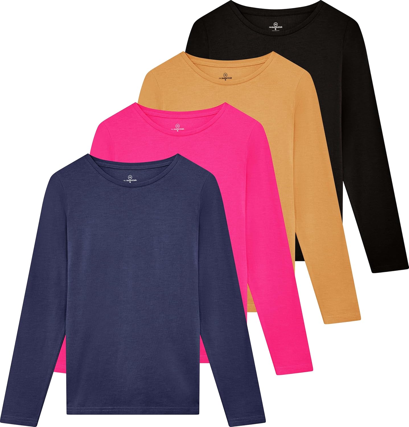 Real Essentials Women's Cotton Classic-Fit Long-Sleeve T-Shirt