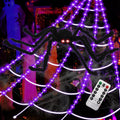 Spider Webs Halloween Decorations 16.4ft Lighted Web with 49in Glowing