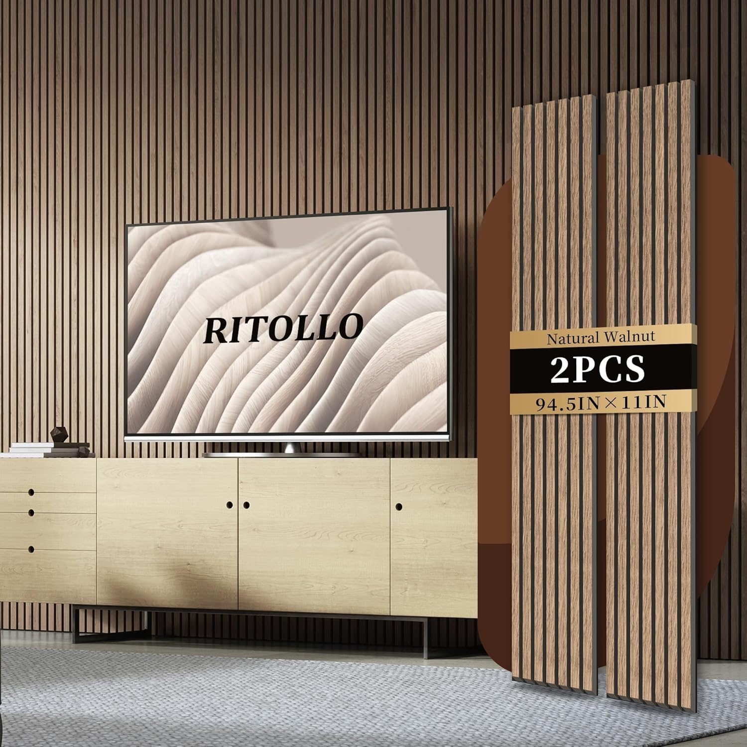 Wood Slat Panels for Wall - 3D Fluted Sound Absorbing Panels