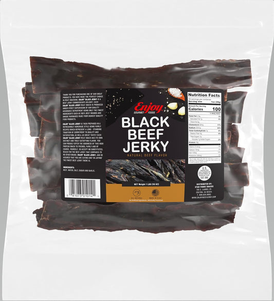 Authentic Black Beef Jerky - High Protein Low Fat Snack