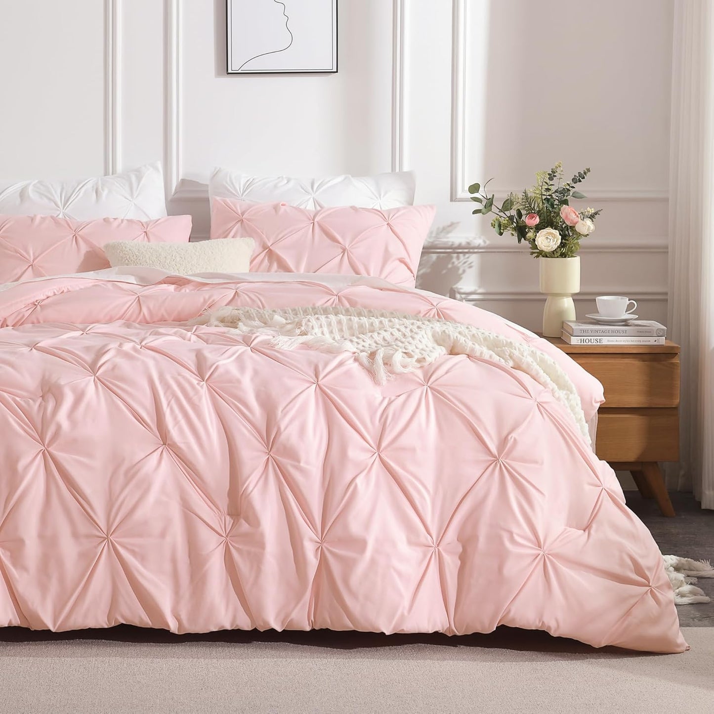 Andency Pink Full Size Comforter Set for Kids and Teens