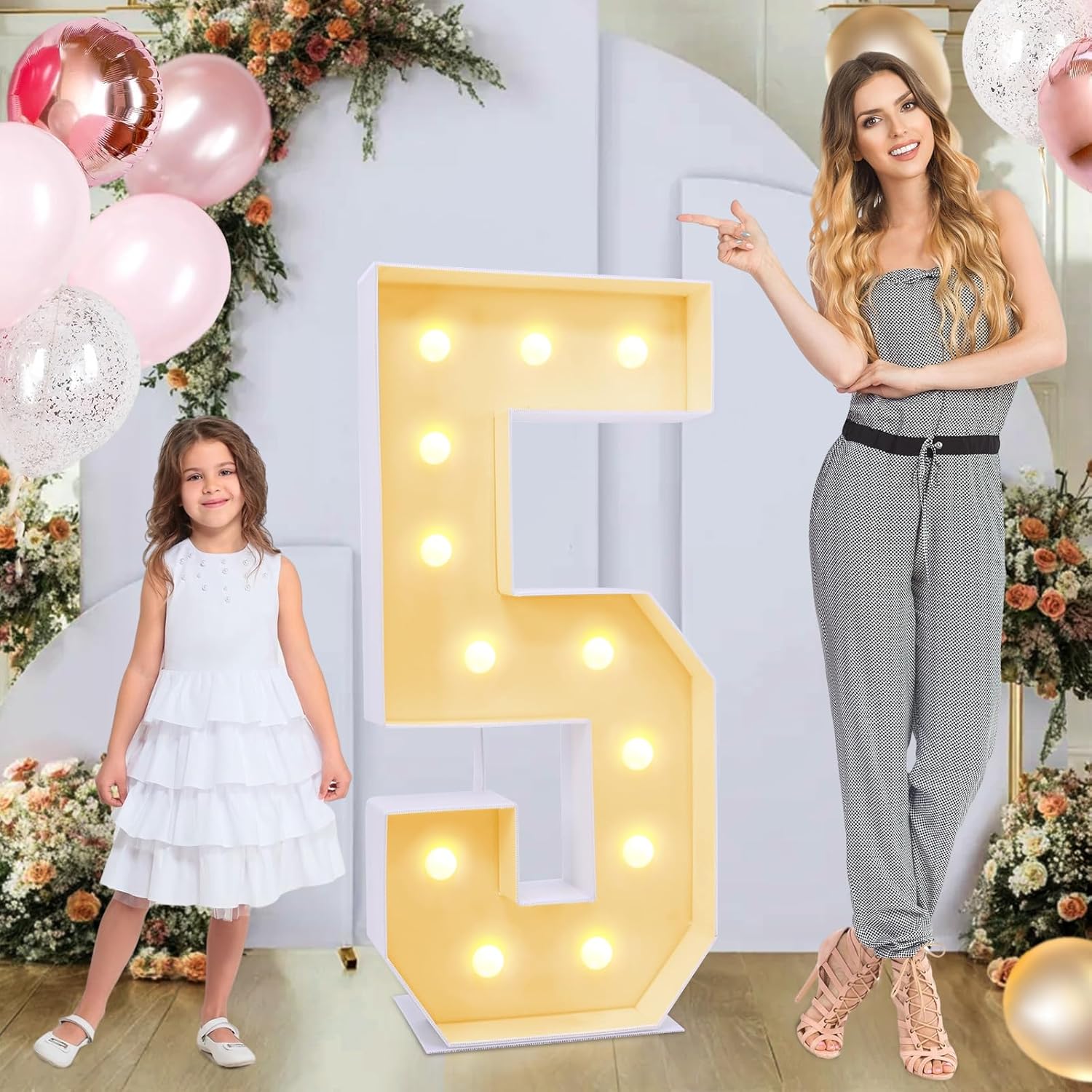4ft Number 5 Light Up Sign for Unforgettable Party Decor