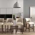 Upholstered Counter Height Bar Stools Set of 4 - Mid Century Comfort