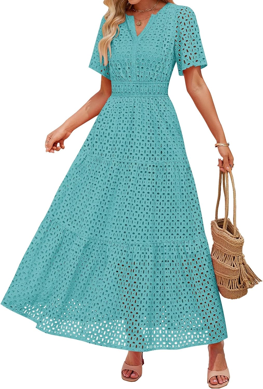 ZESICA Women's Summer Short Sleeve Maxi Dress for Every Occasion
